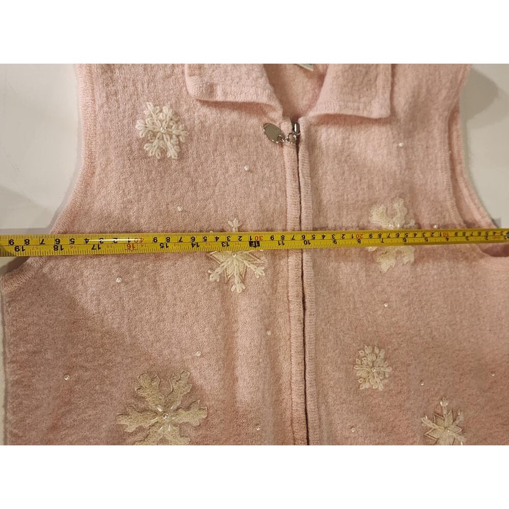 Vintage Mandal Bay 100% Wool Snowflake Sweater, Large, Pink - Picture 6 of 7